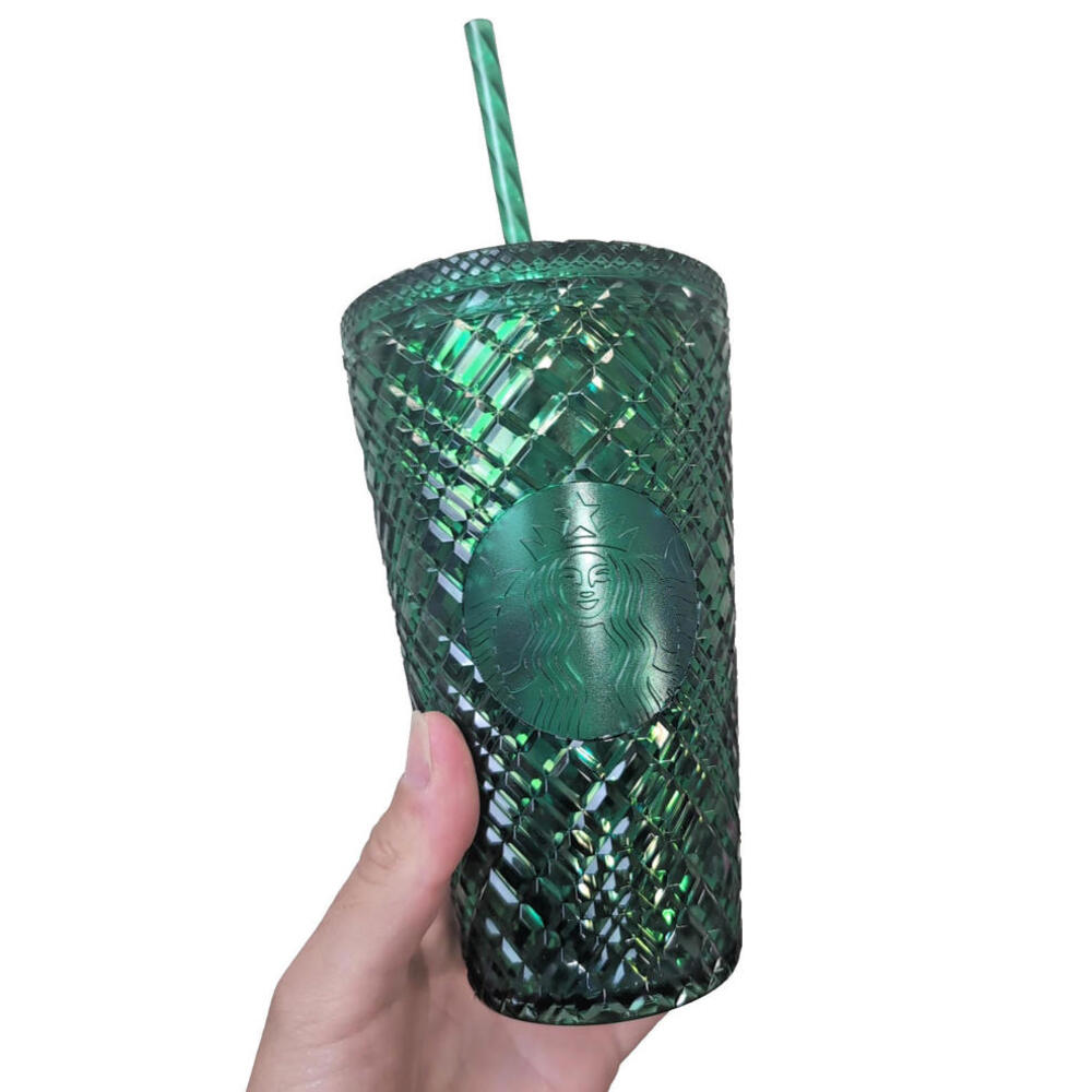 (NEW) Starbucks 2022 Spring Green Emerald Sparkle Tumbler 16oz Grande Cup